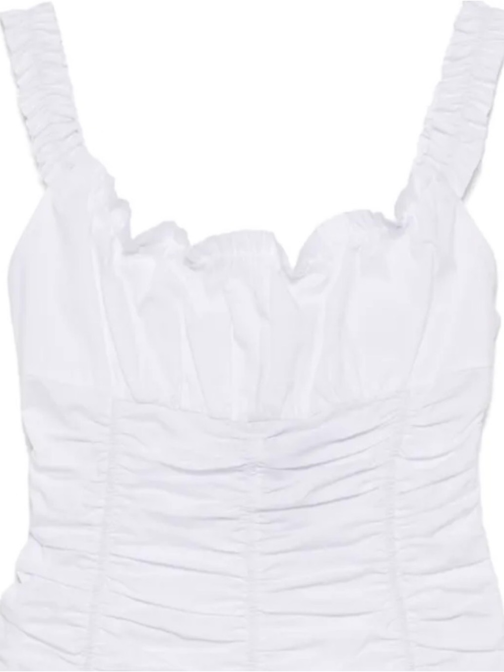 NEW $195 STAUD Nic White Ruched Square-Neck Ruched Tank Top Small - Picture 2 of 6
